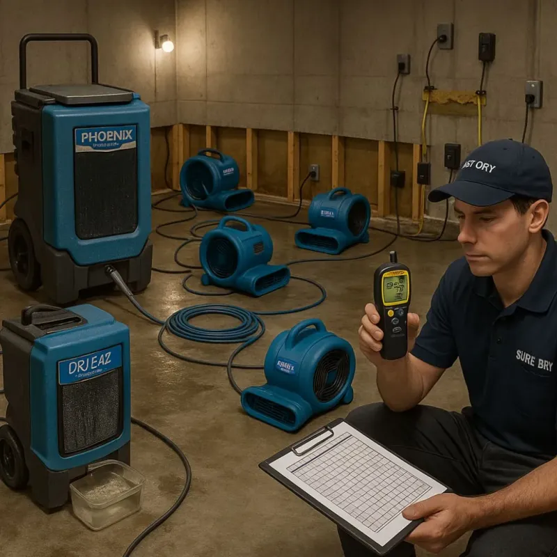 Structural Drying and Dehumidification process in Jackson County, IL